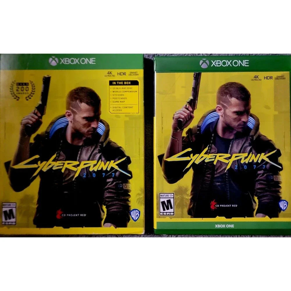 CYBERPUNK 2077 DAY ONE (Xbox One) CIB Inserts Map Postcards Stickers Compendium